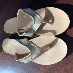 Jack Rogers gold flip flips size 8.5M